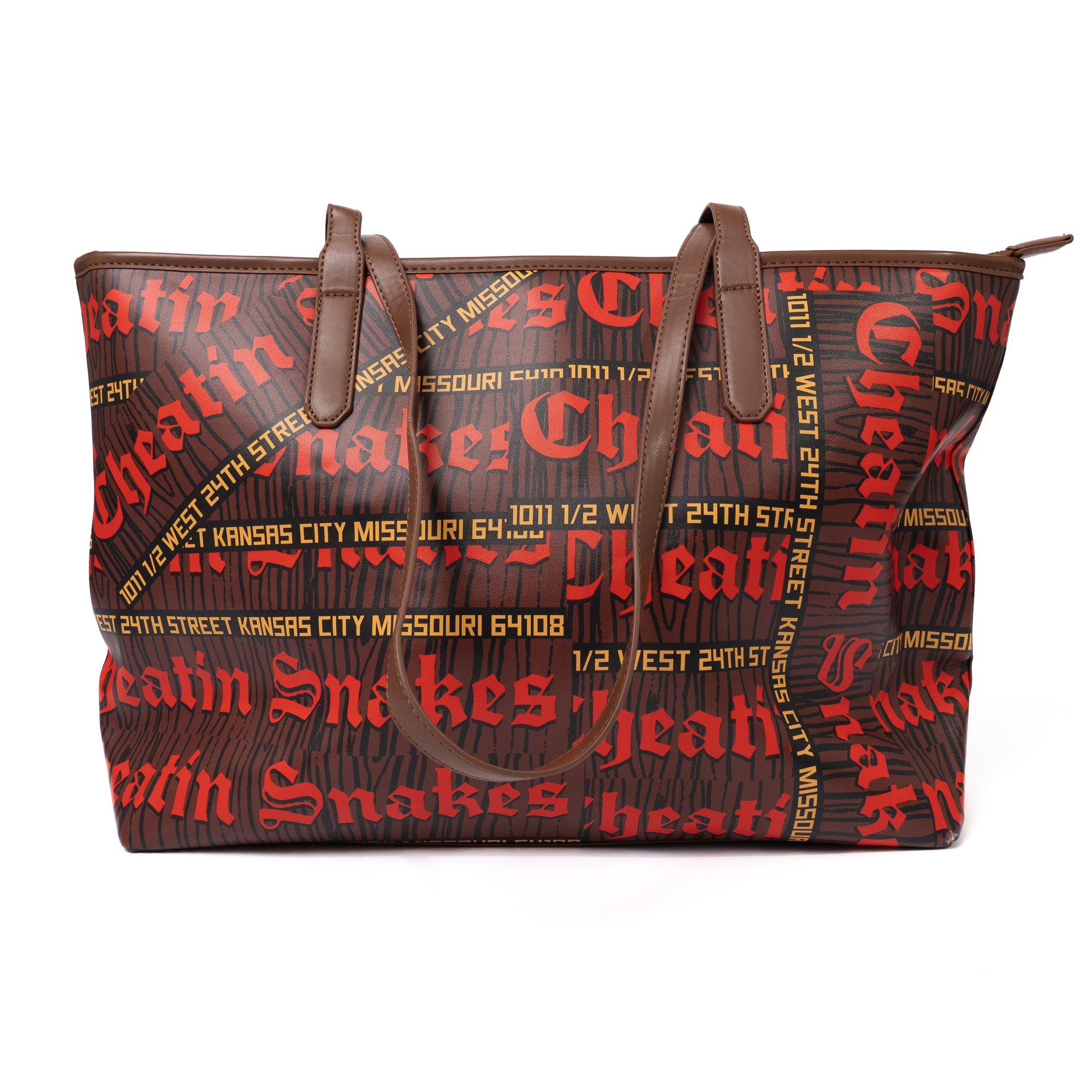 Leather Zip Tote Bag