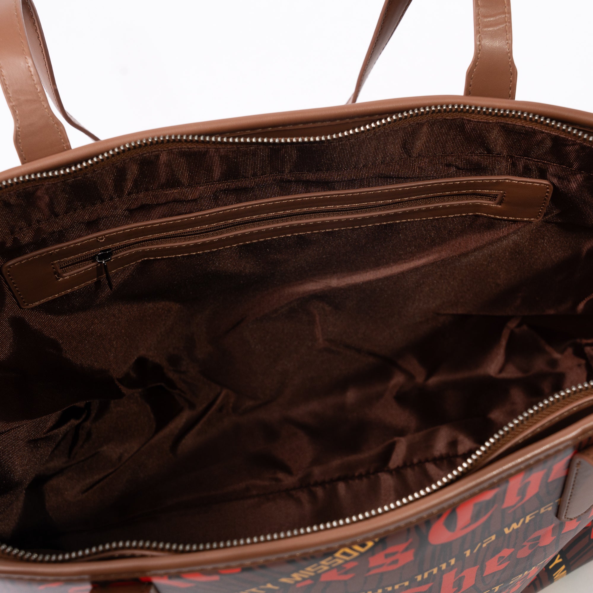 Leather Zip Tote Bag Inner
