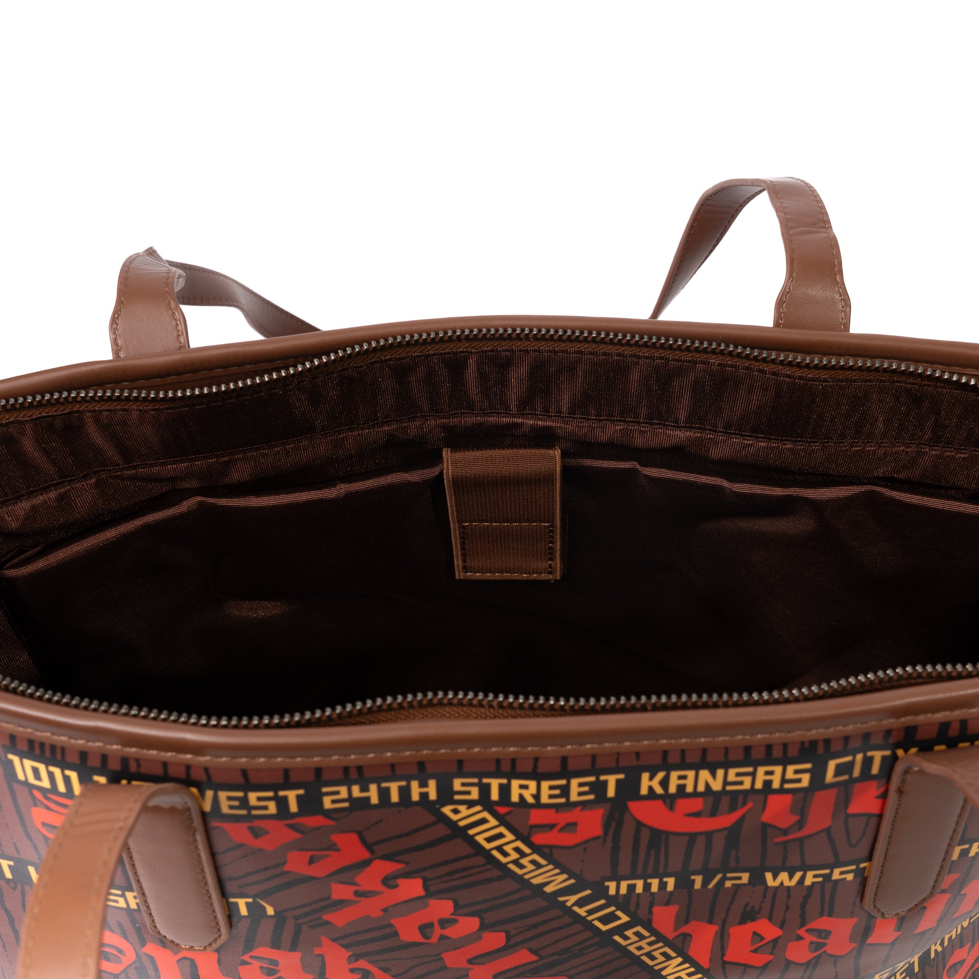 Leather Zip Tote Bag Inner Detail