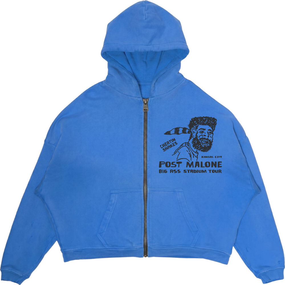 Post Malone x Cheatin Snakes Zip Up Hoodie Front